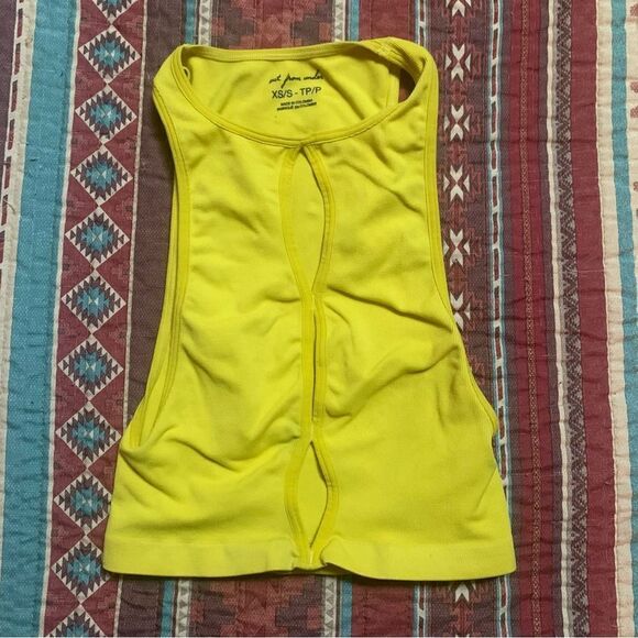 Urban Outfitters Neon Yellow Crop Top XS Small - Picture 1 of 5